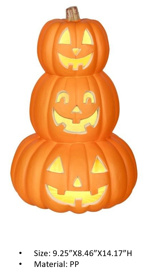 PPオレンジ色3個-パンプキンモデルライト