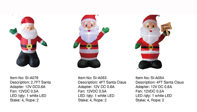 2.7フィート、4フィートのサンタクロースインフレータブルライト