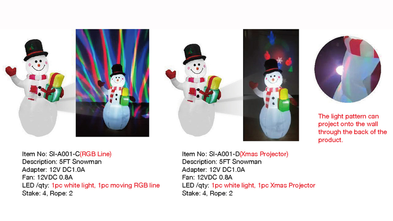 5FT スノーマンインフレータブルライト