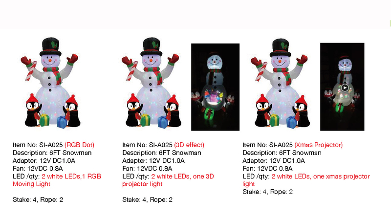 6フィートのスノーマンインフレータブルライト