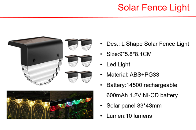 ソーラー LED ちらつき LED ステーク & シェイプ ソーラー フェンス ライト