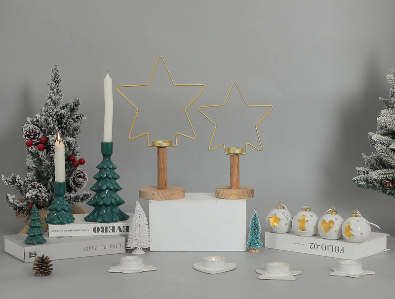 磁器クリスマスツリー/星/ハートキャンディーホルダー - 25