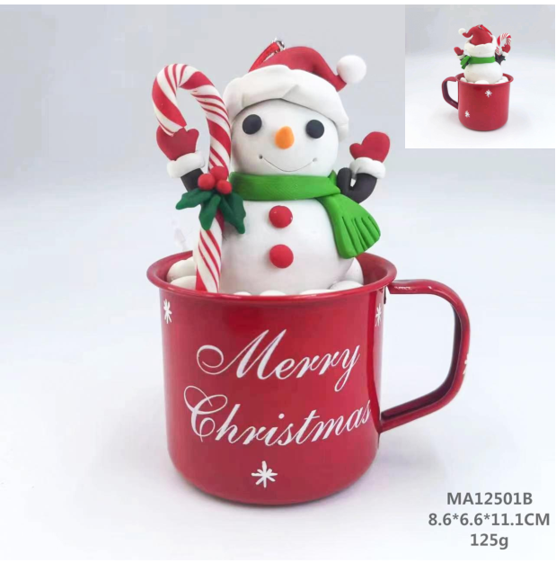 粘土生地、雪だるまのカップ - 28