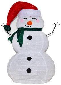 ファブリックラップスノーマン折りたたみ式ライト