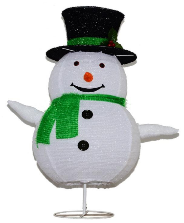 ファブリックラップスノーマン折りたたみ式ライト