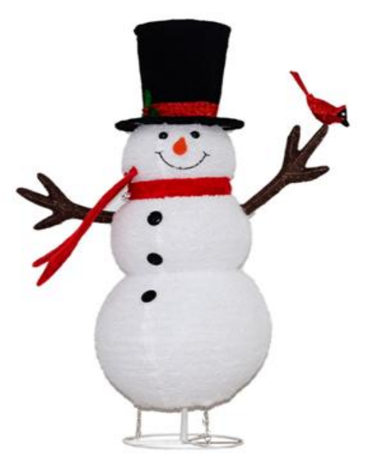 ファブリックラップスノーマン折りたたみ式ライト