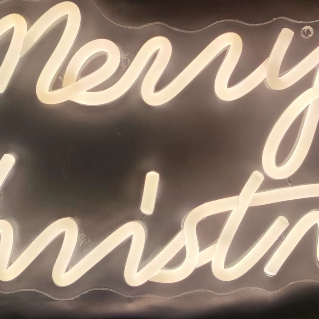 アクリル板メリークリスマス文字ライト
