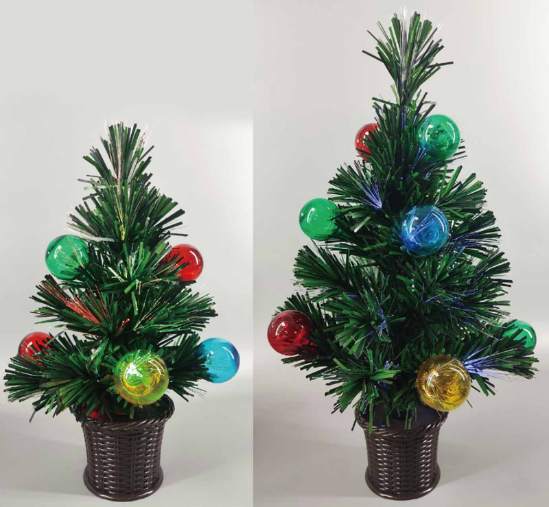 X'masグリーンカラー+ボールクリスタルファイバーツリー、ラウンド洗面器付き