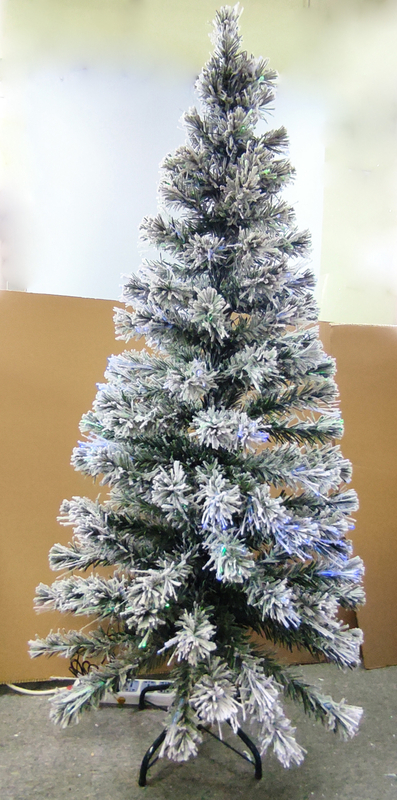 クリスマスグリーンカラーのクリスタルファイバーツリー++植毛、マテル脚付き - 5