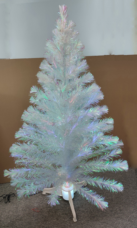 X'mas ホワイトカラーのクリスタルファイバーツリー、マテル脚付き - 13