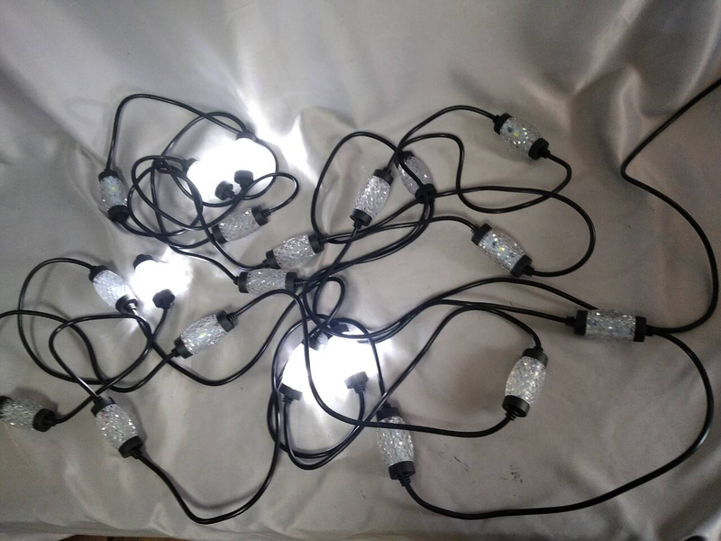 10ライトホワイトストロボ点滅弦ライト - 40cmの電球間隔を持つ1.5mケーブル、パーティー/イベントの高強度の点滅効果