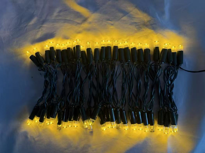 F10濃い緑色のLEDストリングライト50の温かい白い球根、9：1点滅比、15cm間隔