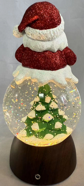 リースサンタクローススノーグローブ