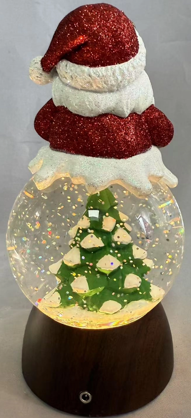 リースサンタクローススノーグローブ