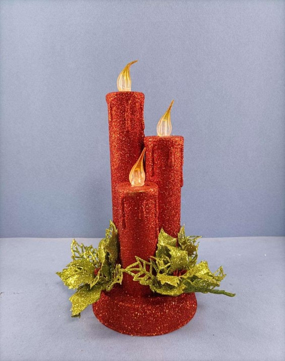 アクリル製の赤いキャンドルライト