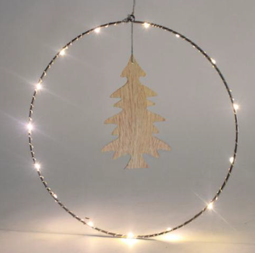 30cm LEDリング 木製フィギュア付き