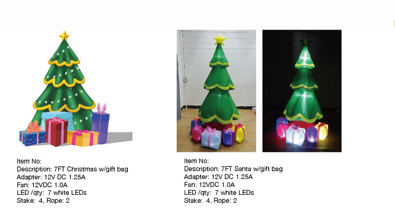 サンタギフトバッグ付きインフレータブルライト