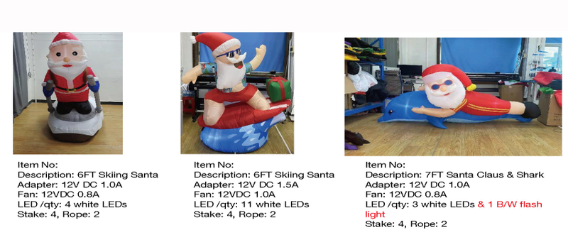 スキーサンタ&サンタクロース&サメインフレータブルライト - 37