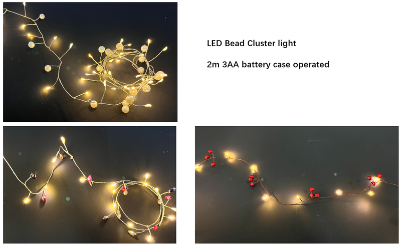 ストリングライト+ビーズクラスター