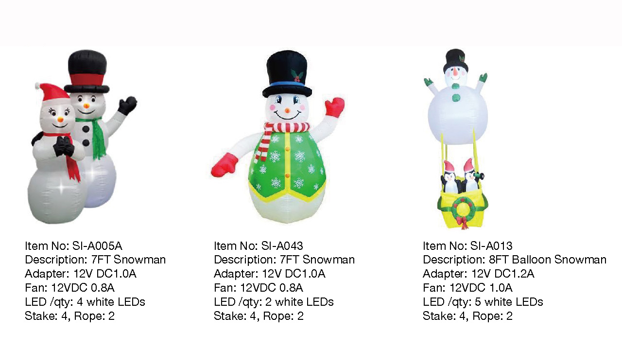 7フィート、8フィートのバルーン雪だるまインフレータブルライト