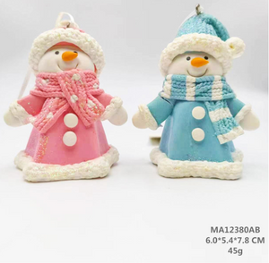 粘土生地ブルー/ピン雪だるまはスカーフをかぶっています- 47