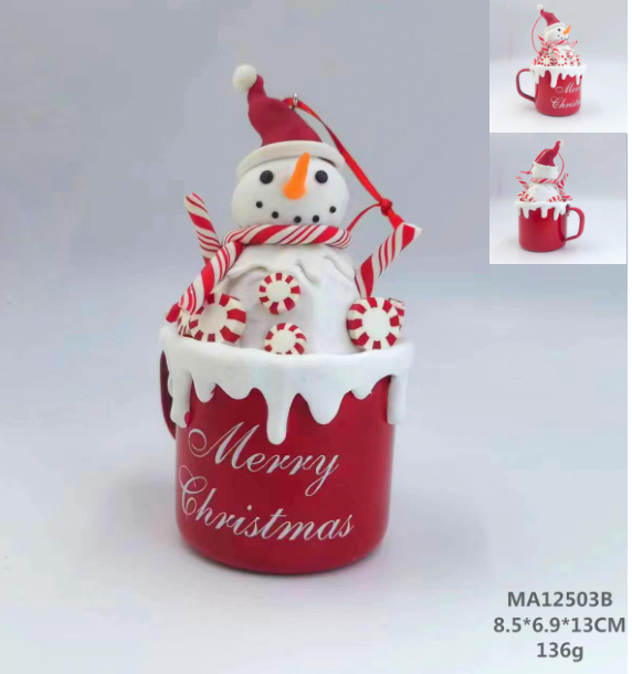 粘土生地、キャンディーと雪だるまのカップ - 29