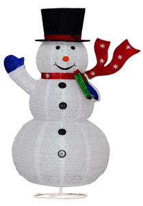 ファブリックラップスノーマン折りたたみ式ライト