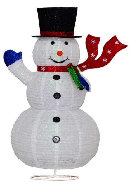 ファブリックラップスノーマン折りたたみ式ライト