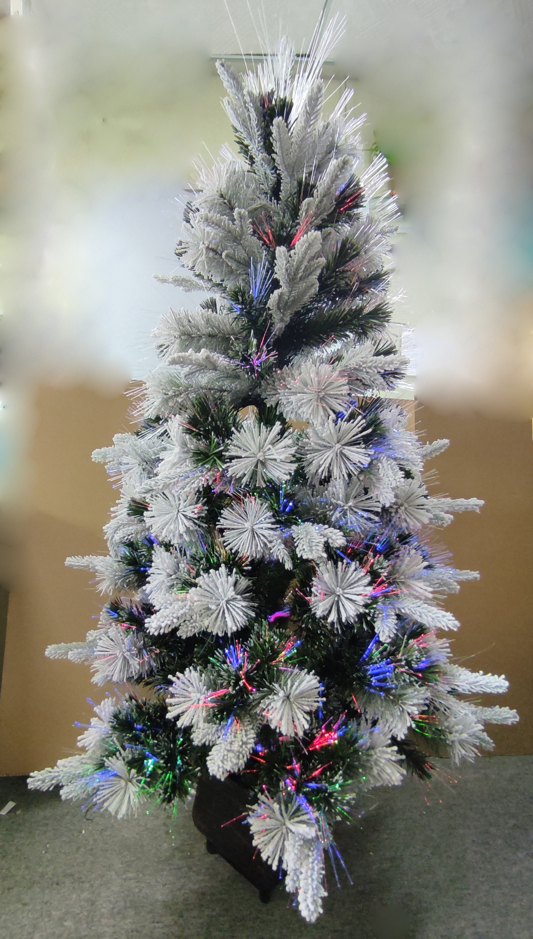 X'mas グリーンカラー クリスタルファイバーツリー ++ 植毛加工 正方形洗面器付き - 12