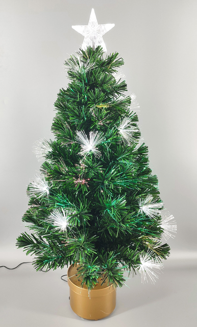 X'mas グリーンカラー クリスタルファイバーツリー + トップスター 丸型洗面器付き - 14