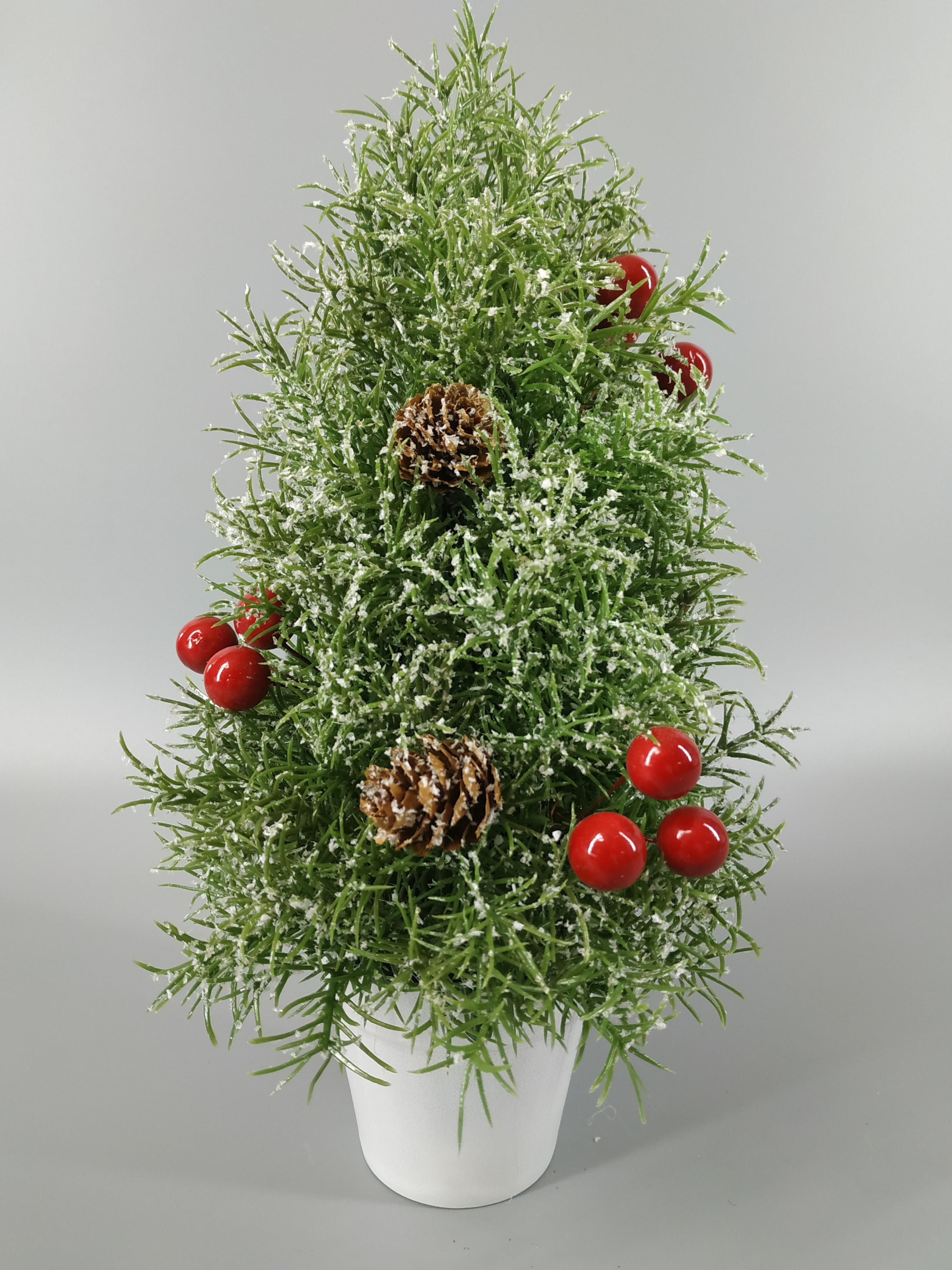 X'mas グリーン ミニツリー 盆地 + 赤い実/松ぼっくり - 18