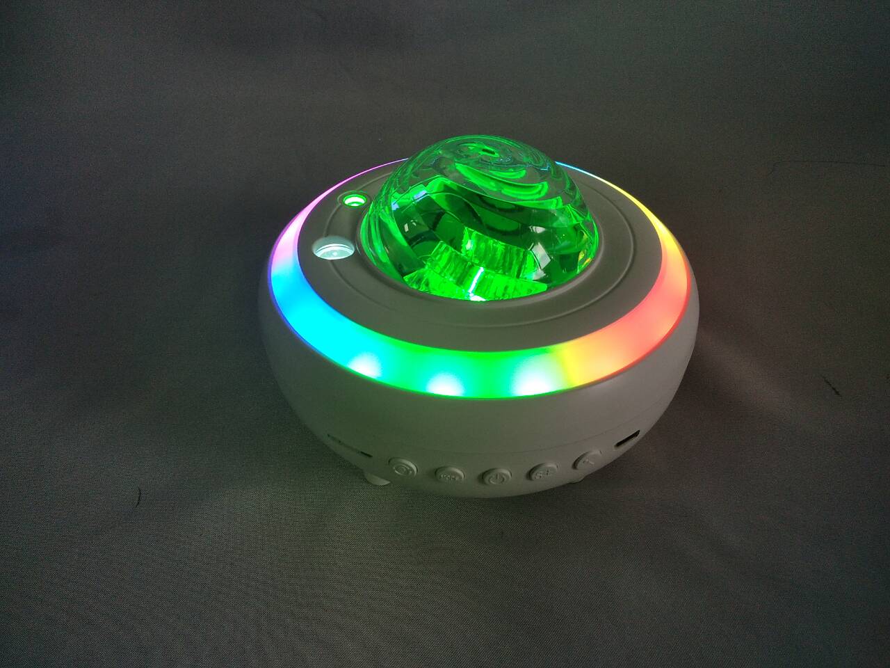 新しいモデルレーザームーン&ギャラクシーランニングライトオーディオプロジェクションランプ-360°回転星空の効果