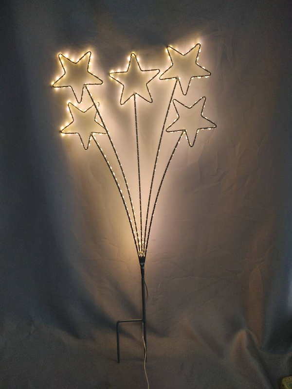 5ピース5点の星地質ステークフラワーブーケライト - 魅惑的な庭/経路装飾照明のためのセットあたり264暖かい白いLED