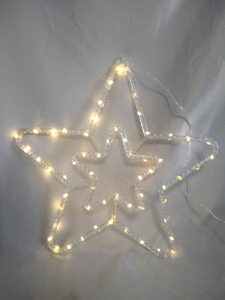 柔軟な銅線を備えた星型60ライト温かい白いLEDストリングライト - 透明な8モードUSBコネクタ、お祝い/装飾照明に最適