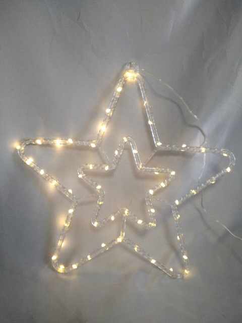 柔軟な銅線を備えた星型60ライト温かい白いLEDストリングライト - 透明な8モードUSBコネクタ、お祝い/装飾照明に最適