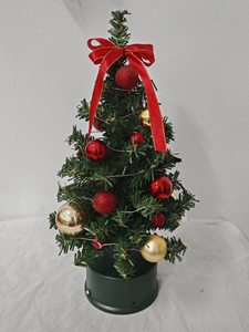赤い35cm回転ミニクリスマスツリー
