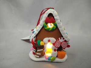 手作りのキャンディケイン&ロリポップコテージの装飾暖かい白いLEDライト| 7×6.5×9cmミニ照明付きの甘い休日の装飾