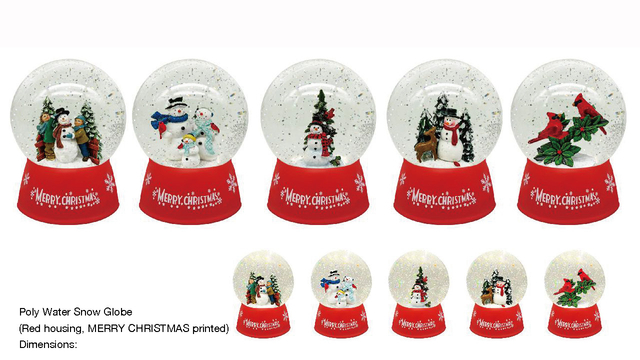 アクリルポリウォータースノーグローブ 雪だるま/赤い鳥 SR-130