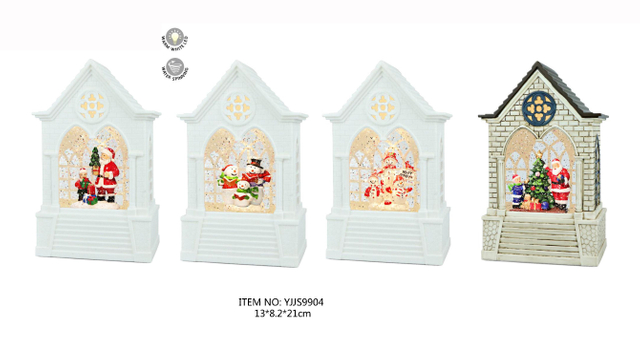 アクリル水くるくるライト サンタクロース&キッズ/スノーマンファミリー SJ-10