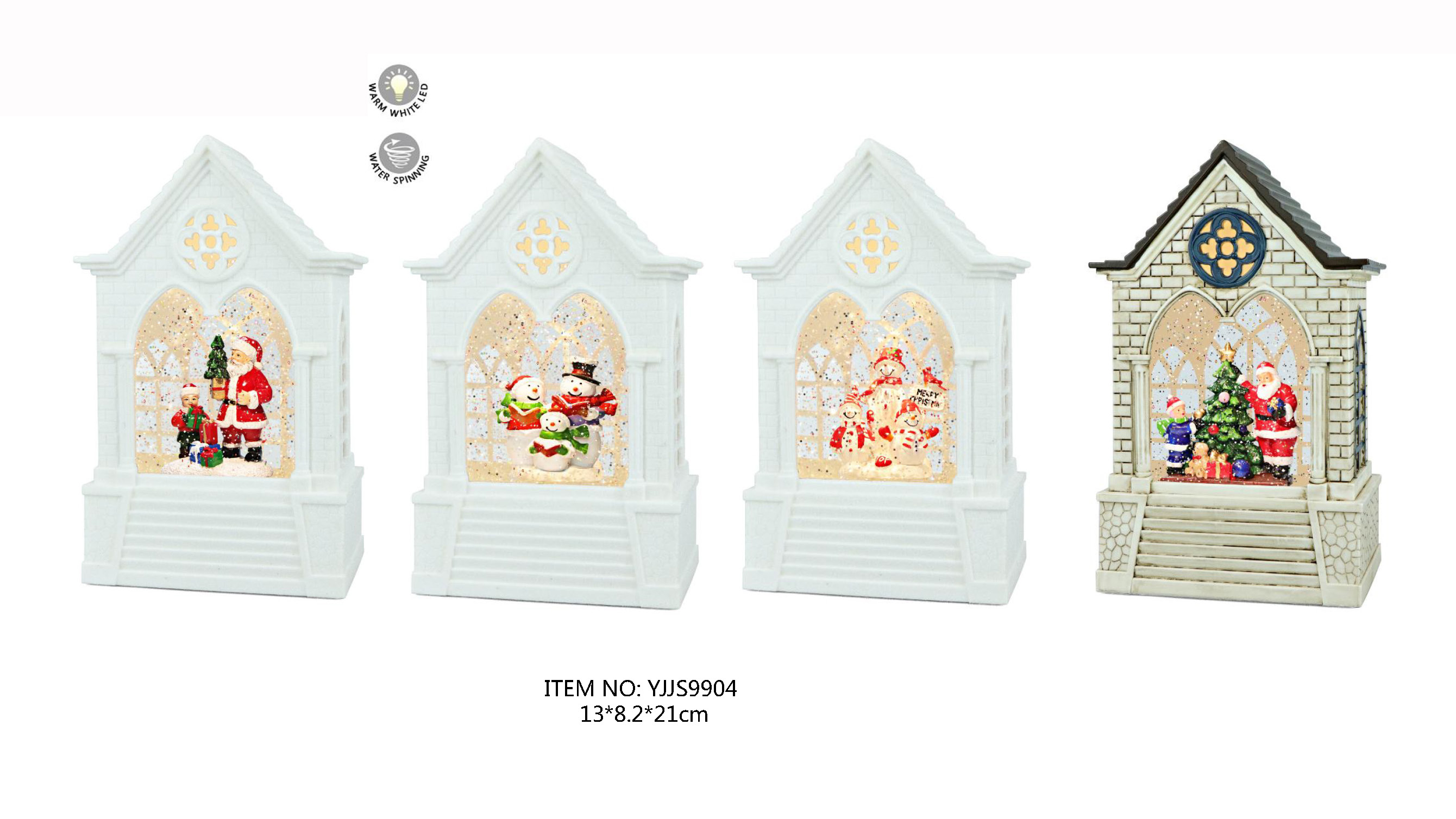 アクリル水くるくるライト サンタクロース&キッズ/スノーマンファミリー SJ-10