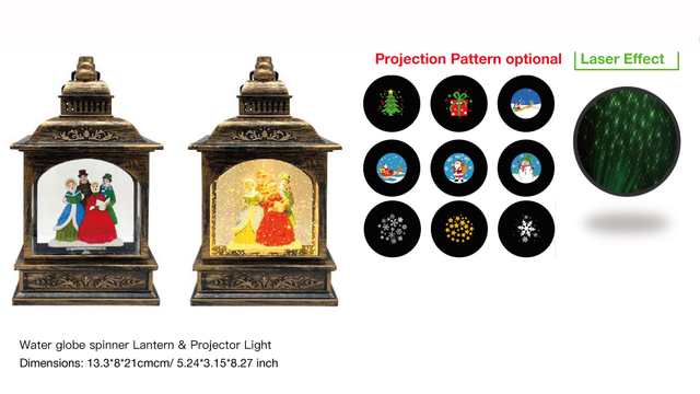 アクリルウォーターグローブスピナー ランタン&プロジェクターライト コラリスト SR-32