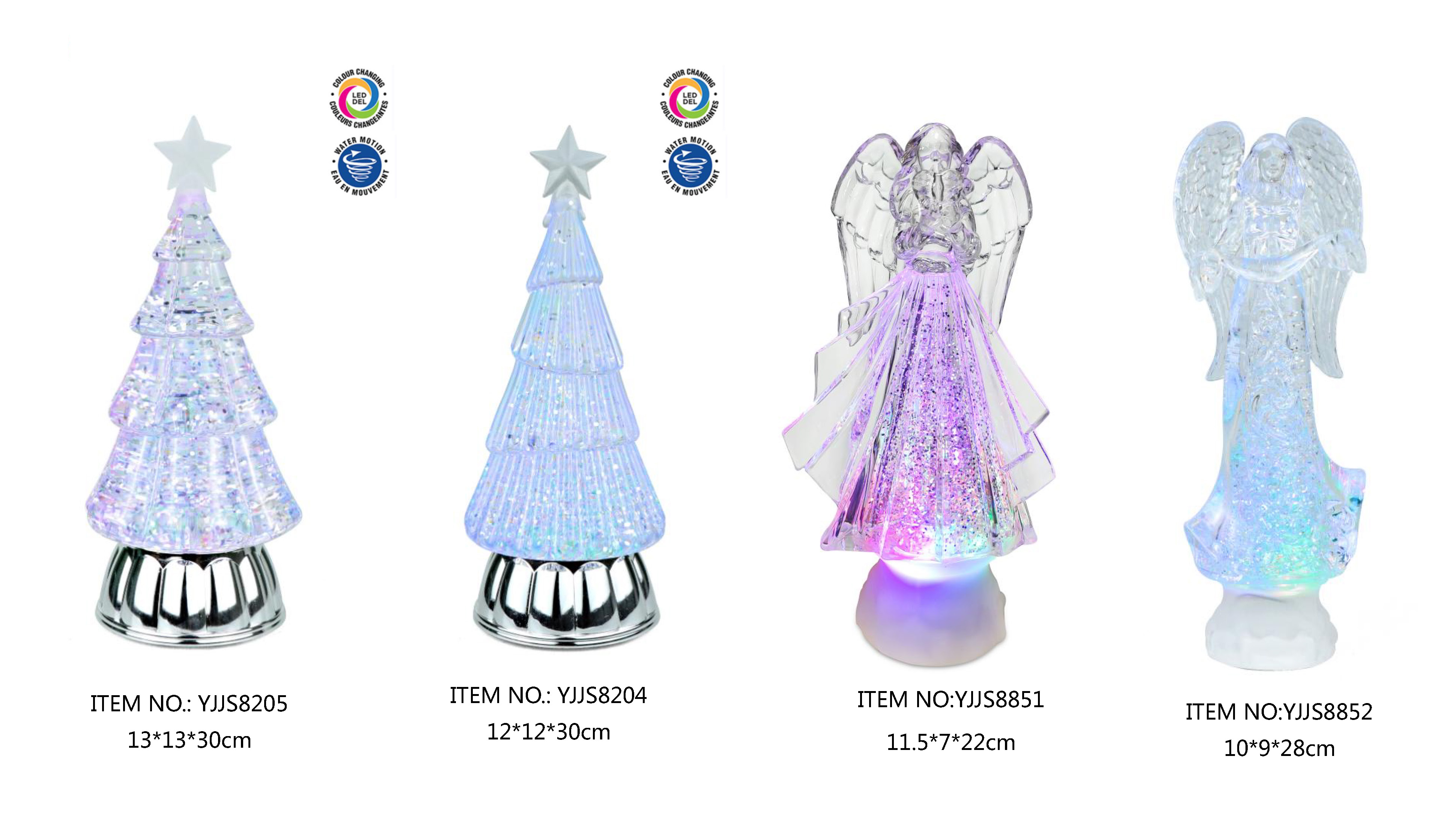 アクリルウォータークリスタルライト クリスマスツリー/エンジェル SJ-25