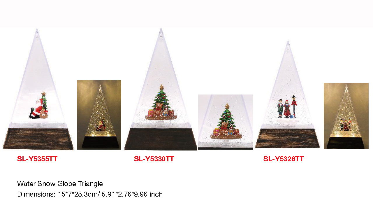 アクリルウォータースノーグローブ トライアングル サンタクロース/クマ/合唱団 SR-116