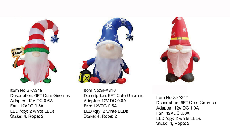 かわいいノームのインフレータブル LED ライト