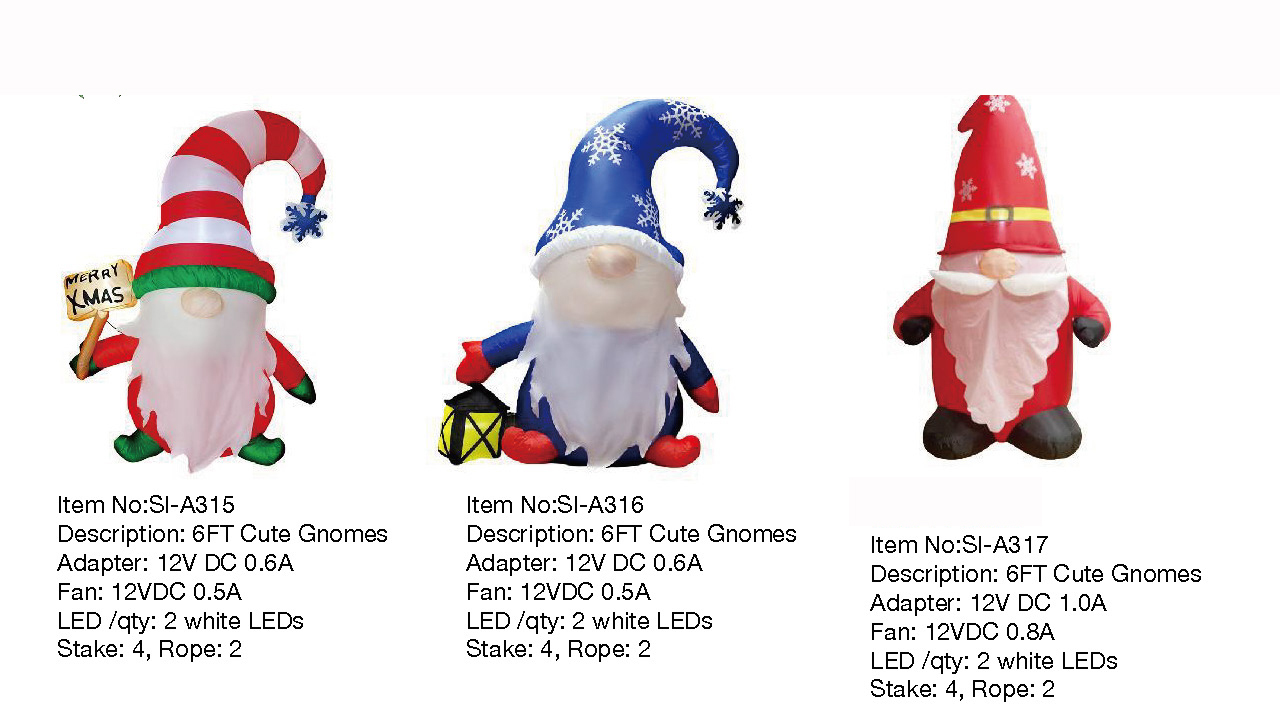 かわいいノームのインフレータブル LED ライト