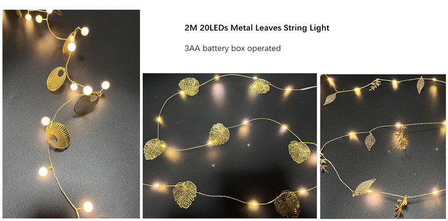 ストリングライト+メタルリーフ