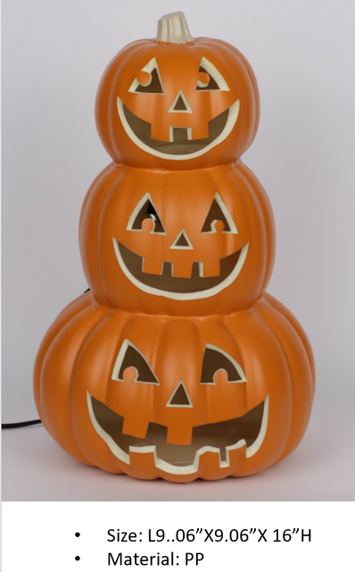 PPオレンジ色3個-パンプキンモデルライト 