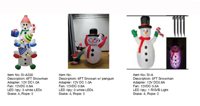 5フィート、6フィートのスノーワン&ペンギンインフレータブルライト