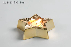 磁器ビッグゴールドスターキャンドルホルダー- 20