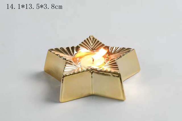 磁器ビッグゴールドスターキャンドルホルダー- 20